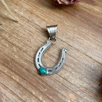 Sterling Silver Horse Pendant with Turquoise
