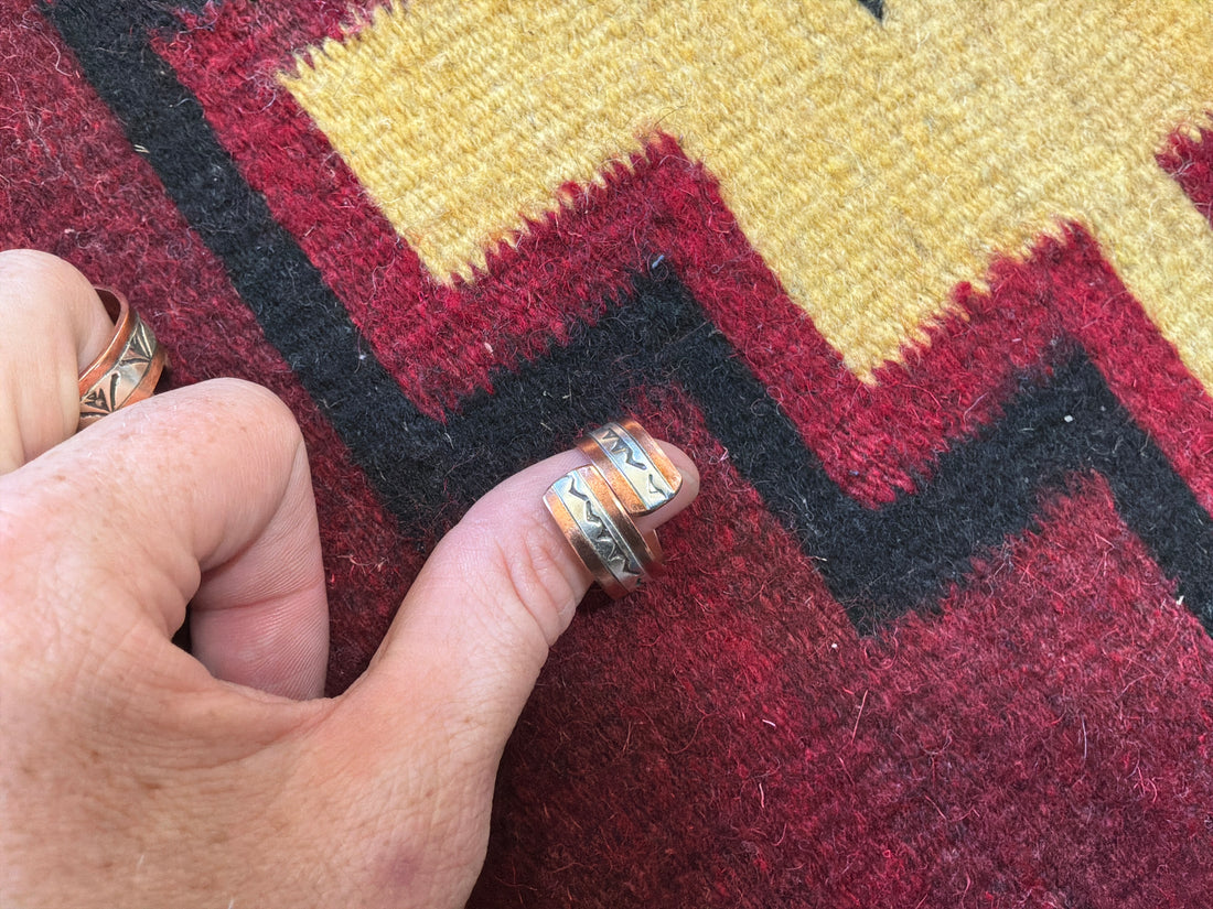 Wylie Secatere Cooper Wrap Ring w/Silver Inlay