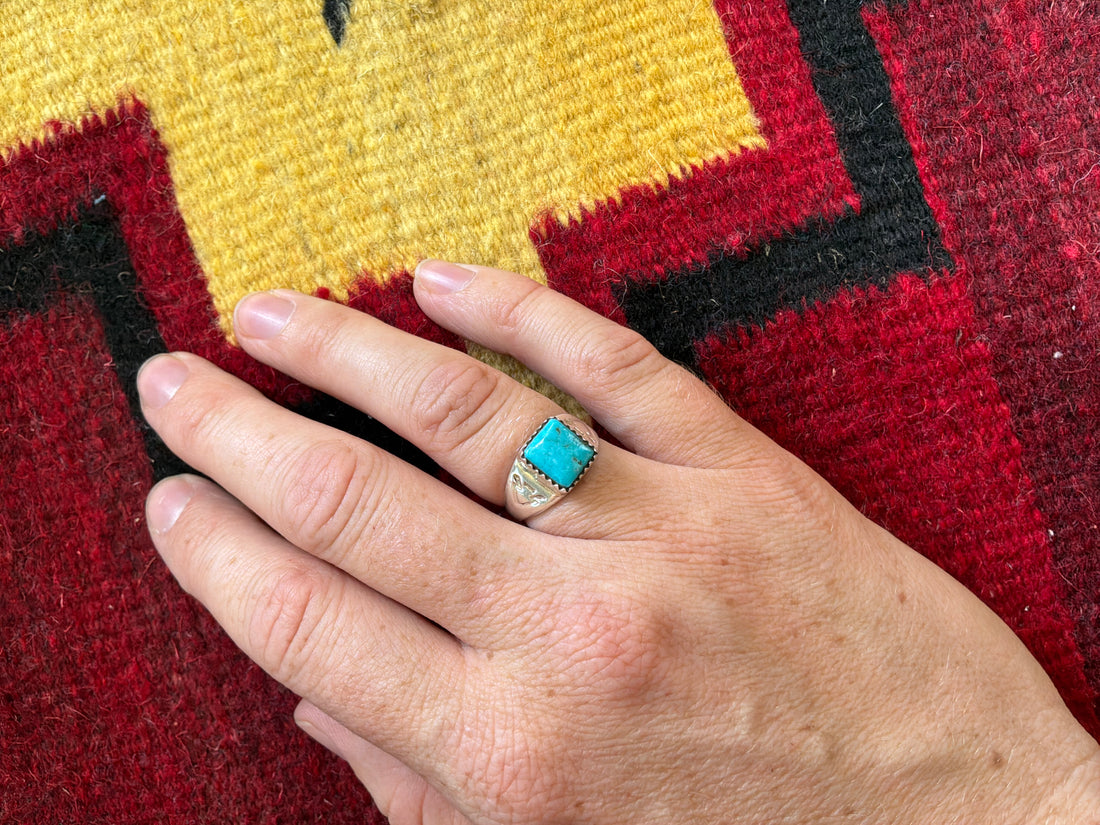 L Bar Turquoise Ring