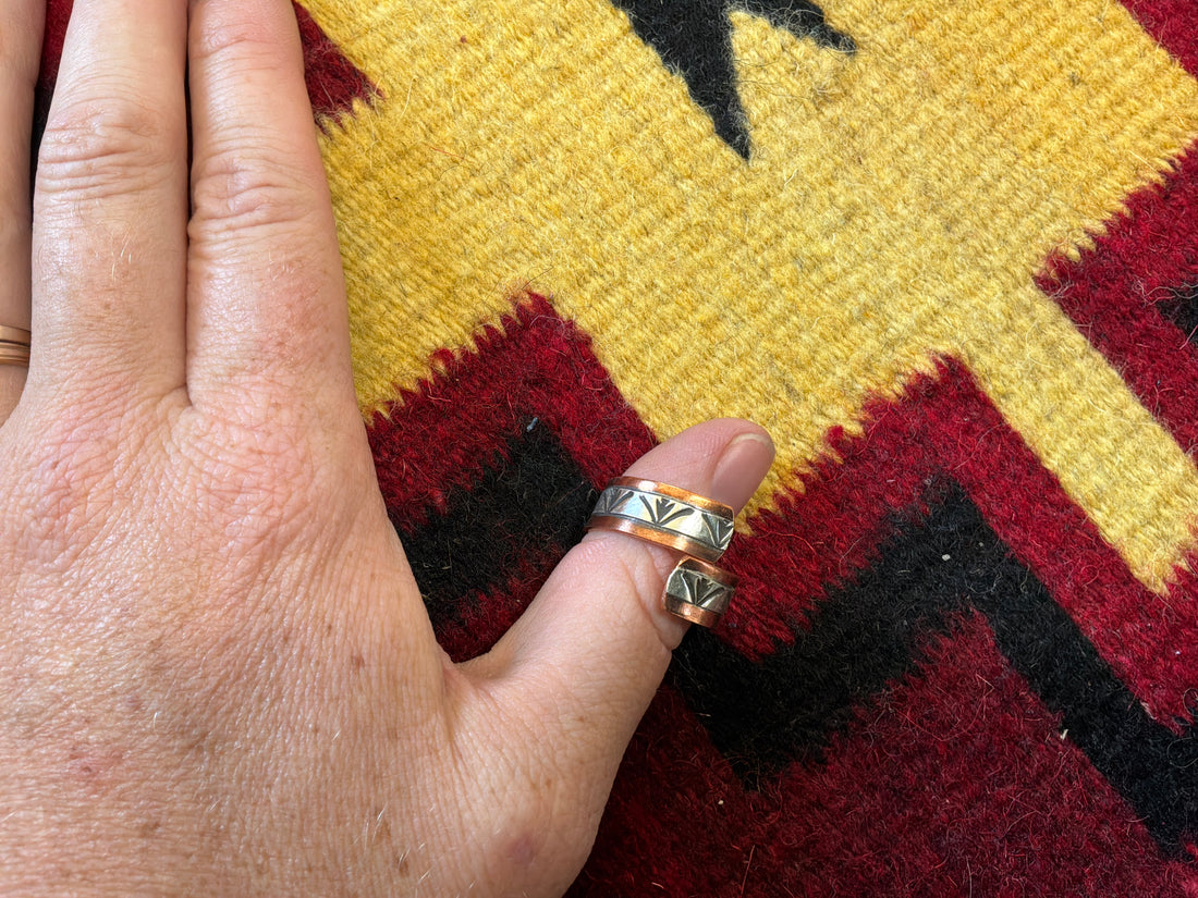 Wylie Secatere Cooper Wrap Ring w/Silver Inlay