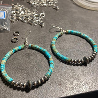 Sterling Silver Pearls Hoop Earrings