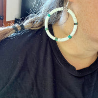 Shell hoop and turquoise earrings