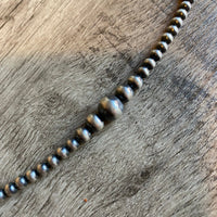 22 inch Sterling Silver Pearls graduated necklace