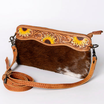 American Darling Small Cowhide Purse w/Sunflower Tooling