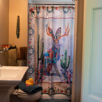 Jeweled Jackalope Shower Curtain