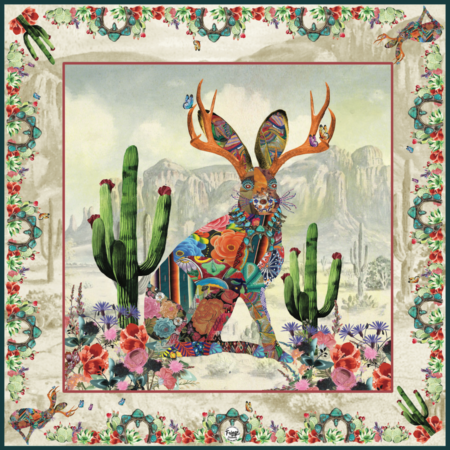 Jeweled Jackalope Shower Curtain