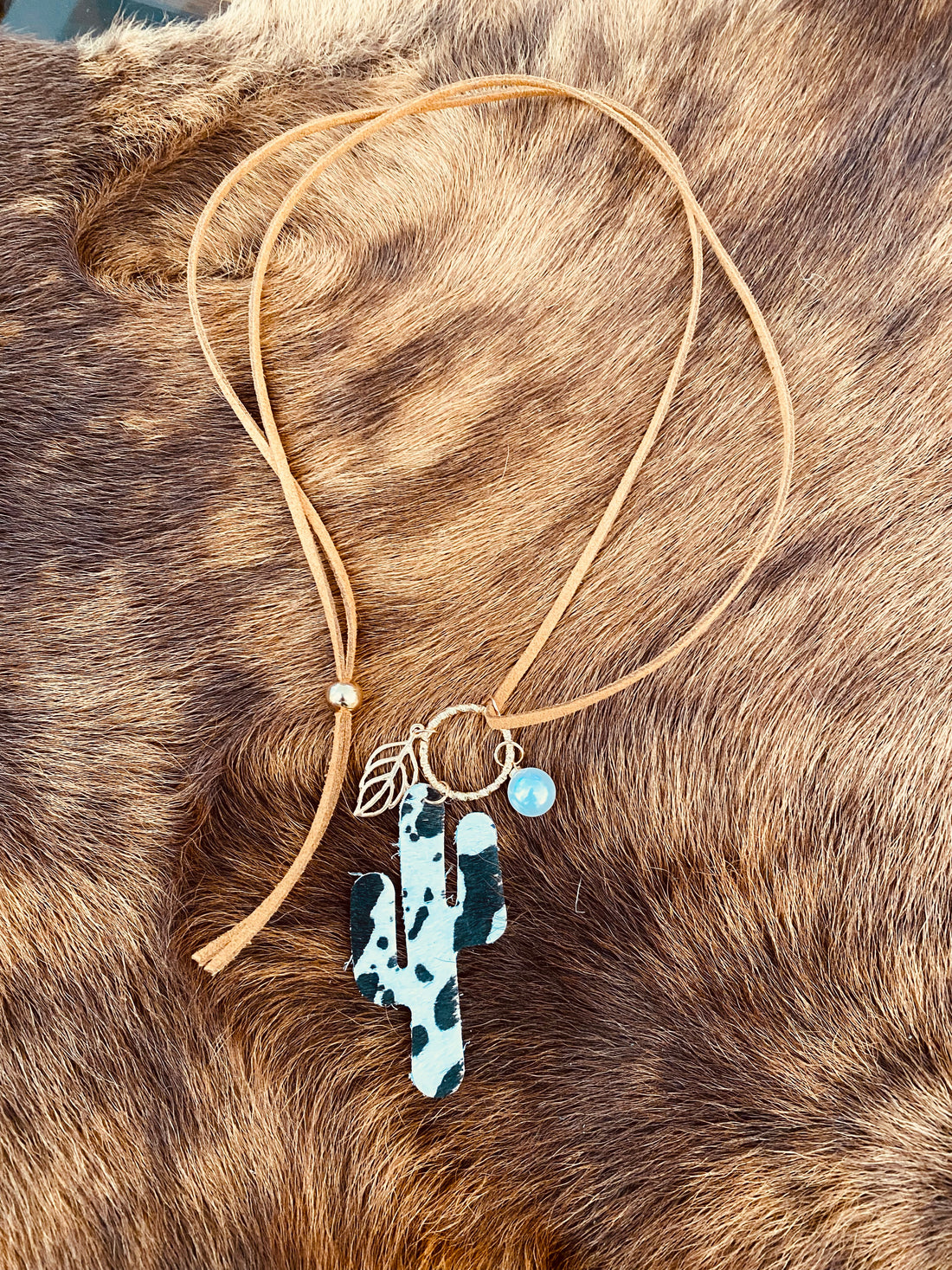 Cowhide Pendent Necklace