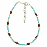 Southwest Sands Turquoise & Wood Bead Anklet