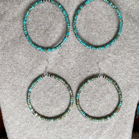 Large Turquoise Hoops