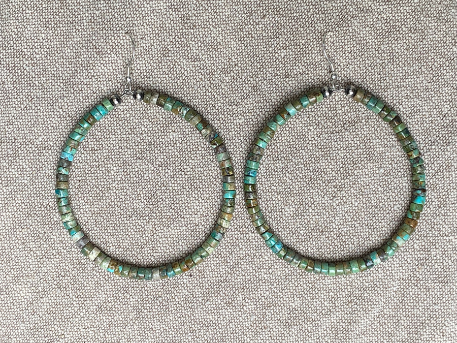 Large Turquoise Hoops