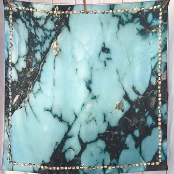 Kingman Turquoise Silk Wild Rag