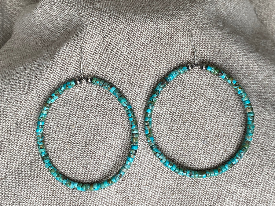 Large Turquoise Hoops